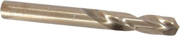 Hertel - 0.323" 135° Spiral Flute Cobalt Screw Machine Drill Bit - Bright Finish, Right Hand Cut, 1-11/16" Flute Length, 2-15/16" OAL, Split Point, Straight Shank - Eagle Tool & Supply