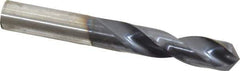 Hertel - 7/16" 135° Spiral Flute Cobalt Screw Machine Drill Bit - TiAlN Finish, Right Hand Cut, 2-1/16" Flute Length, 3-7/16" OAL, Split Point, Straight Shank - Eagle Tool & Supply