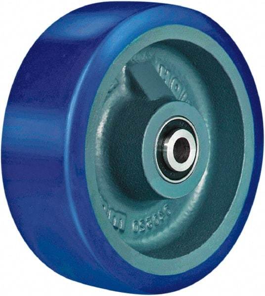 Hamilton - 6 Inch Diameter x 2 Inch Wide, Polyurethane Mold on to Cast Iron Center Caster Wheel - 960 Lb. Capacity, 2-1/4 Inch Hub Length, 1/2 Inch Axle Diameter, Sealed Precision Ball Bearing - Eagle Tool & Supply