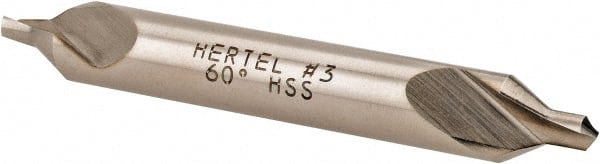 Hertel - #3 Plain Cut 60° Incl Angle High Speed Steel Combo Drill & Countersink - Eagle Tool & Supply