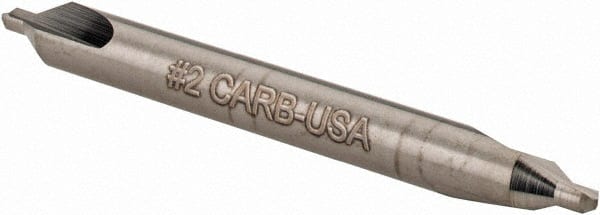 Hertel - #2 Plain Cut 60° Incl Angle Solid Carbide Combo Drill & Countersink - Eagle Tool & Supply