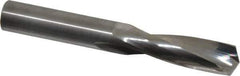 Hertel - 1/2" 135° Spiral Flute Solid Carbide Screw Machine Drill Bit - Bright Finish, Right Hand Cut, 2-1/4" Flute Length, 3-3/4" OAL, Split Point, Straight Shank - Eagle Tool & Supply