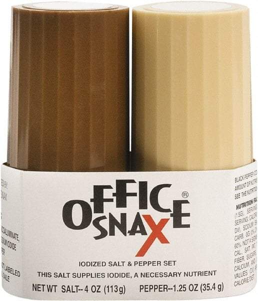 Office Snax - Salt and Pepper Shaker Set - 4 Ounce Salt and 1.5 Ounce Pepper - Eagle Tool & Supply