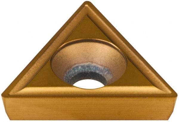 Hertel - TPGH321 Grade HP520B Carbide Boring Insert - TiN Finish, 60° Triangle, 11° Relief Angle, 3/8" Inscr Circle, 1/8" Thick, 0.021" Corner Radius - Eagle Tool & Supply