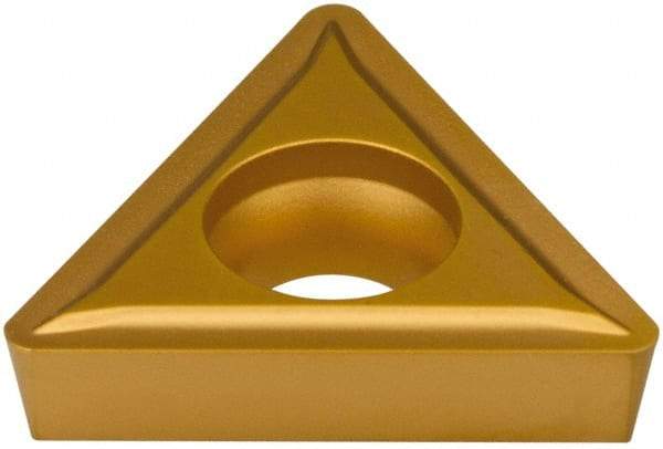 Hertel - TPMT322 GP Grade HC620B Carbide Boring Insert - TIN/TIC/TICN/TIN Finish, 60° Triangle, 11° Relief Angle, 3/8" Inscr Circle, 1/8" Thick, 1/32" Corner Radius - Eagle Tool & Supply