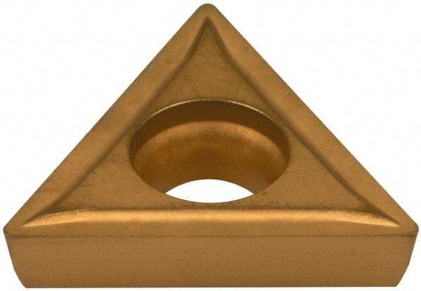 Hertel - TPMT321 GP Grade HC620B Carbide Boring Insert - TIN/TIC/TICN/TIN Finish, 60° Triangle, 11° Relief Angle, 3/8" Inscr Circle, 1/8" Thick, 1/64" Corner Radius - Eagle Tool & Supply