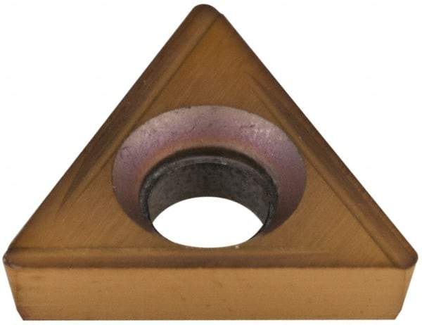 Hertel - TPCG221 Grade HP520B Carbide Boring Insert - TiN Finish, 60° Triangle, 11° Relief Angle, 1/4" Inscr Circle, 3/32" Thick, 1/64" Corner Radius - Eagle Tool & Supply