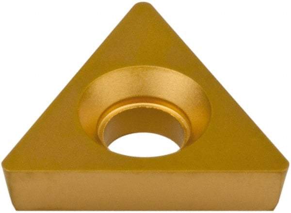 Hertel - TPCB221 Grade HC620B Carbide Boring Insert - TIN/TIC/TICN/TIN Finish, 60° Triangle, 11° Relief Angle, 1/4" Inscr Circle, 3/32" Thick, 1/64" Corner Radius - Eagle Tool & Supply