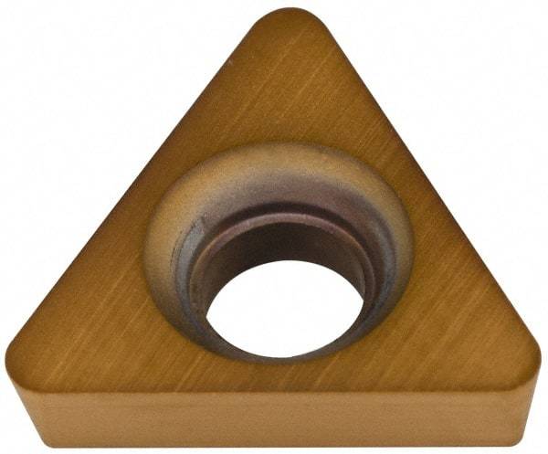 Hertel - TPCB222 Grade HP520B Carbide Boring Insert - TiN Finish, 60° Triangle, 11° Relief Angle, 1/4" Inscr Circle, 3/32" Thick, 1/32" Corner Radius - Eagle Tool & Supply