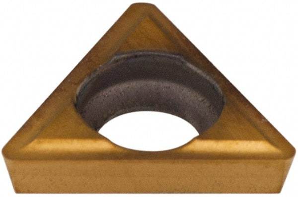 Hertel - TDHH1.280.751 Grade HP520B Carbide Boring Insert - TiN Finish, 60° Triangle, 15° Relief Angle, 5/32" Inscr Circle, 3/64" Thick, 1/64" Corner Radius - Eagle Tool & Supply