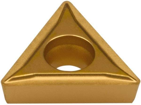 Hertel - TPMT21.51 GP Grade HC620B Carbide Boring Insert - TIN/TIC/TICN/TIN Finish, 60° Triangle, 11° Relief Angle, 1/4" Inscr Circle, 3/32" Thick, 1/64" Corner Radius - Eagle Tool & Supply