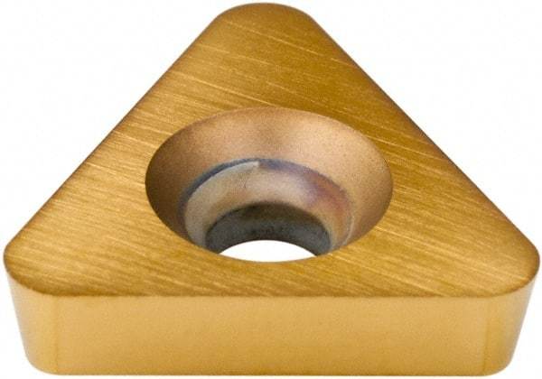 Hertel - TD6P4 Grade HP520B Carbide Boring Insert - TiN Finish, 60° Triangle, 11° Relief Angle, 3/8" Inscr Circle, 1/8" Thick, 1/16" Corner Radius - Eagle Tool & Supply