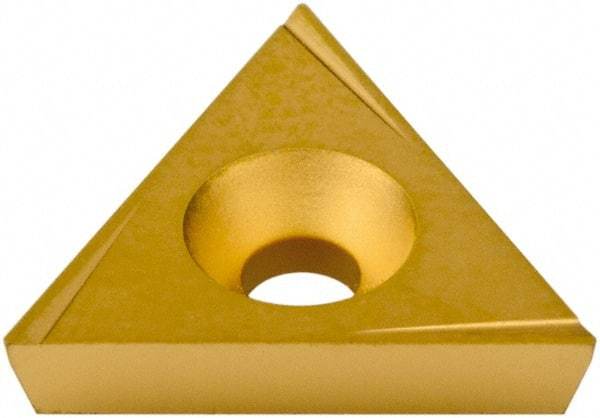 Hertel - TPCG320.5 Grade HC620B Carbide Boring Insert - TIN/TIC/TICN/TIN Finish, 60° Triangle, 11° Relief Angle, 3/8" Inscr Circle, 1/8" Thick, 0.007" Corner Radius - Eagle Tool & Supply