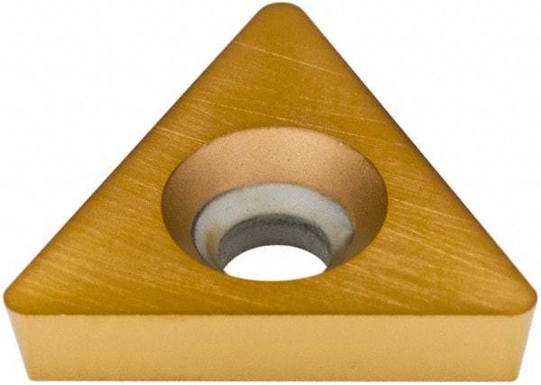 Hertel - TD6P2 Grade HP520B Carbide Boring Insert - TiN Finish, 60° Triangle, 11° Relief Angle, 3/8" Inscr Circle, 1/8" Thick, 1/32" Corner Radius - Eagle Tool & Supply