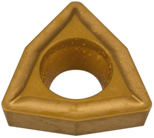 Hertel - WPMT 32.52 GP HP520B Grade Carbide Boring Insert - Trigon, 80° Incl Angle, 3/8" Inscr Circle, 5/64" Thick, 1/32" Cnr Rad - Eagle Tool & Supply
