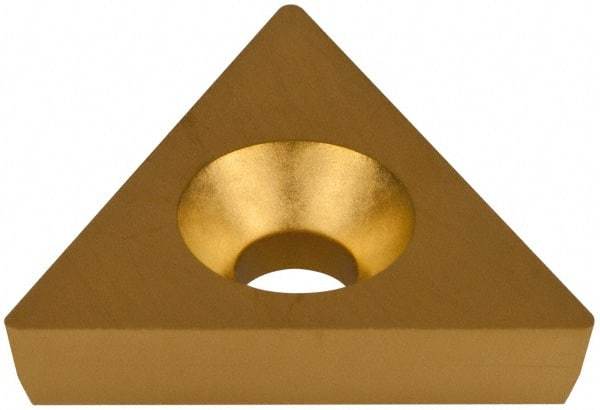 Hertel - TD6P1 Grade HC620B Carbide Boring Insert - TIN/TIC/TICN/TIN Finish, 60° Triangle, 11° Relief Angle, 3/8" Inscr Circle, 1/8" Thick, 1/64" Corner Radius - Eagle Tool & Supply