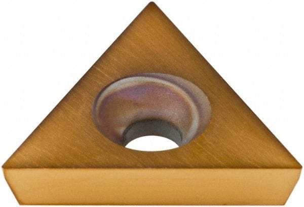 Hertel - TD6P05 Grade HP520B Carbide Boring Insert - TiN Finish, 60° Triangle, 11° Relief Angle, 3/8" Inscr Circle, 1/8" Thick, 0.007" Corner Radius - Eagle Tool & Supply