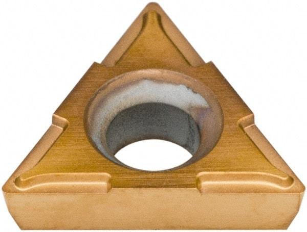 Hertel - TPCH221 Grade HP520B Carbide Boring Insert - TiN Finish, 60° Triangle, 11° Relief Angle, 1/4" Inscr Circle, 3/32" Thick, 1/64" Corner Radius - Eagle Tool & Supply