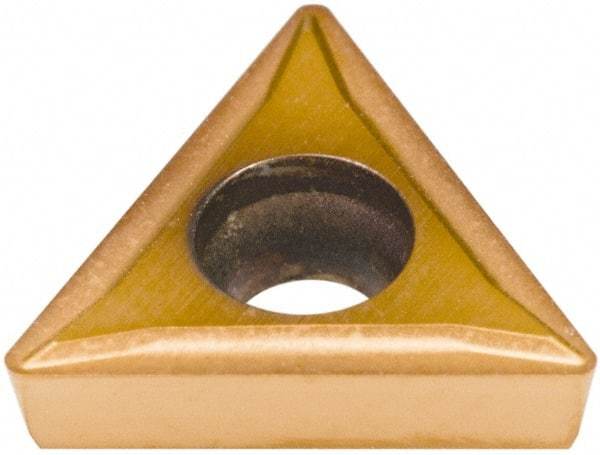 Hertel - TPMT21.51 GP Grade HP520B Carbide Boring Insert - TiN Finish, 60° Triangle, 11° Relief Angle, 1/4" Inscr Circle, 3/32" Thick, 1/64" Corner Radius - Eagle Tool & Supply