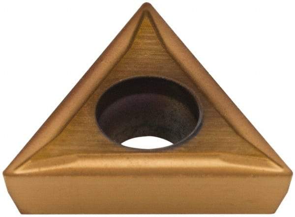 Hertel - TPMT21.50.5 GP Grade HP520B Carbide Boring Insert - TiN Finish, 60° Triangle, 11° Relief Angle, 1/4" Inscr Circle, 0.094" Thick, 0.007" Corner Radius - Eagle Tool & Supply