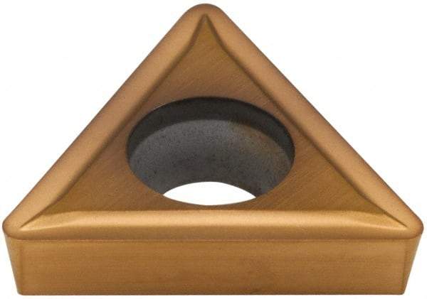 Hertel - TPMT322 GP Grade HP520B Carbide Boring Insert - TiN Finish, 60° Triangle, 11° Relief Angle, 3/8" Inscr Circle, 1/8" Thick, 1/32" Corner Radius - Eagle Tool & Supply