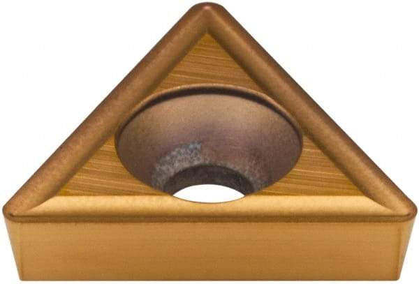Hertel - TPGH322 Grade HP520B Carbide Boring Insert - TiN Finish, 60° Triangle, 11° Relief Angle, 3/8" Inscr Circle, 1/8" Thick, 1/32" Corner Radius - Eagle Tool & Supply