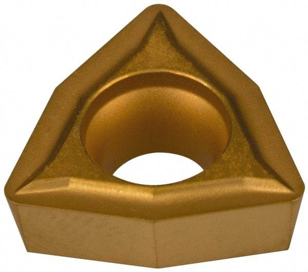 Hertel - WPMT 32.52 GP HP210B Grade Carbide Boring Insert - Trigon, 80° Incl Angle, 3/8" Inscr Circle, 5/32" Thick, 1/32" Cnr Rad - Eagle Tool & Supply