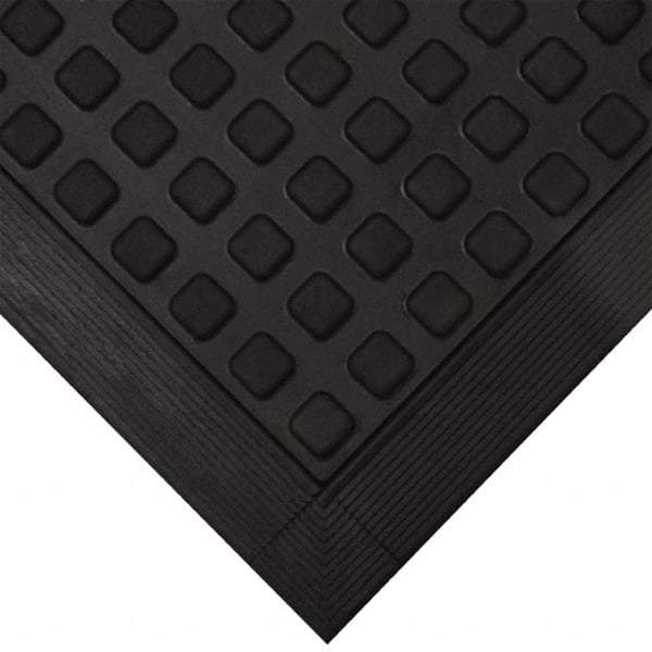 Wearwell - 3' Long x 2' Wide x 5/8" Thick, Anti-Fatigue Modular Matting Tiles - Black, For Dry Areas, Series 502 - Eagle Tool & Supply