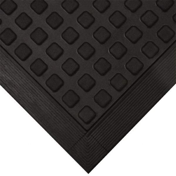 Wearwell - 5' Long x 2' Wide x 5/8" Thick, Anti-Fatigue Modular Matting Ramp Edge - Female, 1 Interlocking Side, Black, For Dry Areas, Series 502 - Eagle Tool & Supply