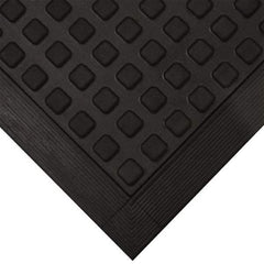 Wearwell - 5' Long x 3' Wide x 5/8" Thick, Anti-Fatigue Modular Matting Tiles - Black, For Dry Areas, Series 502 - Eagle Tool & Supply