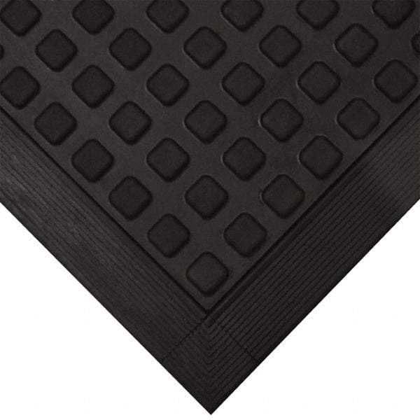 Wearwell - 5' Long x 3' Wide x 5/8" Thick, Anti-Fatigue Modular Matting Ramp Edge - Female, 1 Interlocking Side, Black, For Dry Areas, Series 502 - Eagle Tool & Supply