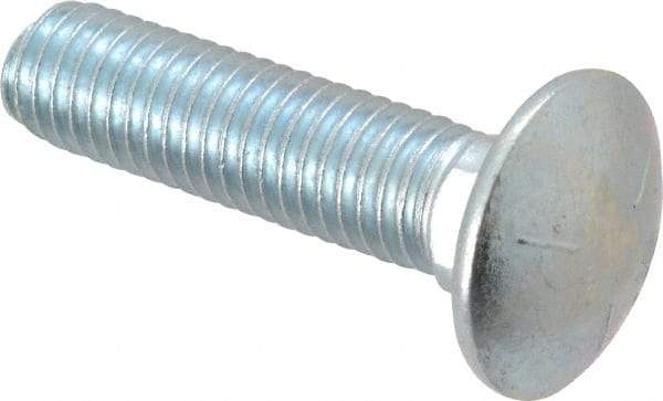Value Collection - 1/2-13 UNC 2" Length Under Head, Standard Square Neck, Carriage Bolt - Grade 5 Steel, Zinc-Plated Finish - Eagle Tool & Supply