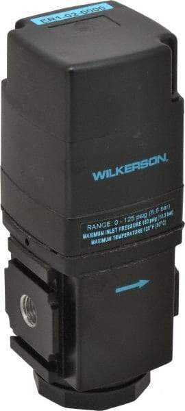 Wilkerson - 1/4 NPT Port, 165 CFM, Aluminum Electronic Regulator - 0 to 125 psi Range, 150 Max psi Supply Pressure, 2.35" Wide x 6.31" High - Eagle Tool & Supply