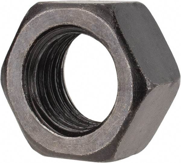 Gibraltar - 1-8 UNC Steel Right Hand Heavy Hex Nut - 1-1/2" Across Flats, 55/64" High, Black Oxide Finish - Eagle Tool & Supply