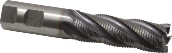 OSG - 1" Diam, Fine Pitch, 3" LOC, 5 Flute Cobalt Roughing Square End Mill - TiCN Finish, 5-1/2" OAL, 1" Shank Diam, Single End, 30° Helix - Eagle Tool & Supply