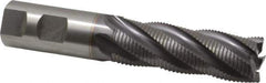 OSG - 1" Diam, Fine Pitch, 3" LOC, 5 Flute Cobalt Roughing Square End Mill - TiCN Finish, 5-1/2" OAL, 1" Shank Diam, Single End, 30° Helix - Eagle Tool & Supply