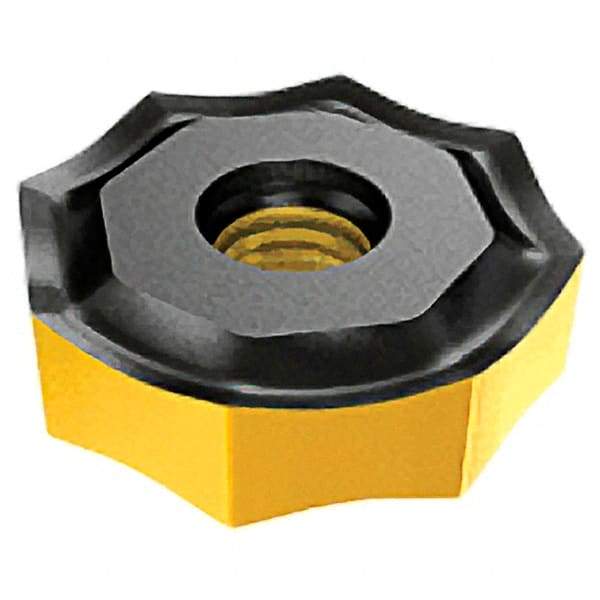 Iscar - ONMU080608 HP Grade IC28 Carbide Milling Insert - Uncoated, 0.2362" Thick, 0.7953" Inscribed Circle, 0.8mm Corner Radius - Eagle Tool & Supply