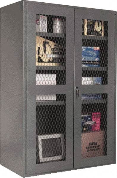 Durham - 4 Shelf Visible Storage Cabinet - Steel, 36" Wide x 18" Deep x 72" High, Gray - Eagle Tool & Supply