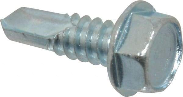 Value Collection - 5/16", Hex Washer Head, Hex Drive, 1" Length Under Head, #3 Point, Self Drilling Screw - Grade 1016-1024 Steel, Zinc-Plated Finish - Eagle Tool & Supply