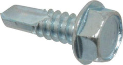 Value Collection - 5/16", Hex Washer Head, Hex Drive, 1" Length Under Head, #3 Point, Self Drilling Screw - Grade 1016-1024 Steel, Zinc-Plated Finish - Eagle Tool & Supply