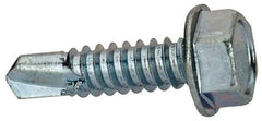 Value Collection - 5/16", Hex Washer Head, Hex Drive, 1-1/4" Length Under Head, #3 Point, Self Drilling Screw - Grade 1016-1024 Steel, Zinc-Plated Finish - Eagle Tool & Supply