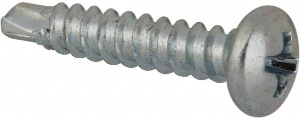 Value Collection - #6, Pan Head, Phillips Drive, 3/4" Length Under Head, #2 Point, Self Drilling Screw - Grade 1016-1024 Steel, Zinc-Plated Finish - Eagle Tool & Supply