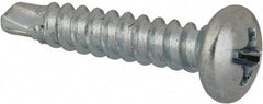 Value Collection - #6, Pan Head, Phillips Drive, 3/4" Length Under Head, #2 Point, Self Drilling Screw - Grade 1016-1024 Steel, Zinc-Plated Finish - Eagle Tool & Supply