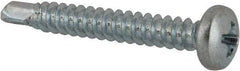 Value Collection - #8, Pan Head, Phillips Drive, 1-1/4" Length Under Head, #2 Point, Self Drilling Screw - Grade 1016-1024 Steel, Zinc-Plated Finish - Eagle Tool & Supply