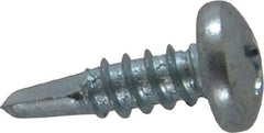 Value Collection - #10, Pan Head, Phillips Drive, 5/8" Length Under Head, #2 Point, Self Drilling Screw - Grade 1016-1024 Steel, Zinc-Plated Finish - Eagle Tool & Supply