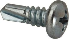 Value Collection - 1/4", Pan Head, Phillips Drive, 3/4" Length Under Head, #3 Point, Self Drilling Screw - Grade 1016-1024 Steel, Zinc-Plated Finish - Eagle Tool & Supply