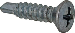 Value Collection - #8, Oval Head, Phillips Drive, 3/4" OAL, #2 Point, Self Drilling Screw - Grade 1016-1024 Steel, Zinc-Plated Finish - Eagle Tool & Supply