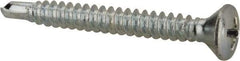 Value Collection - #8, Oval Head, Phillips Drive, 1-1/2" OAL, #2 Point, Self Drilling Screw - Grade 1016-1024 Steel, Zinc-Plated Finish - Eagle Tool & Supply