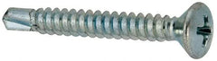 Value Collection - #10, Oval Head, Phillips Drive, 1-1/2" OAL, #2 Point, Self Drilling Screw - Grade 1016-1024 Steel, Zinc-Plated Finish - Eagle Tool & Supply