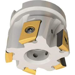 Iscar - 6 Inserts, 63mm Cut Diam, 22mm Arbor Diam, 14mm Max Depth of Cut, Indexable Square-Shoulder Face Mill - 0/90° Lead Angle, 40mm High, T290 FLN-15 Insert Compatibility, Through Coolant, Series SumoMill - Eagle Tool & Supply